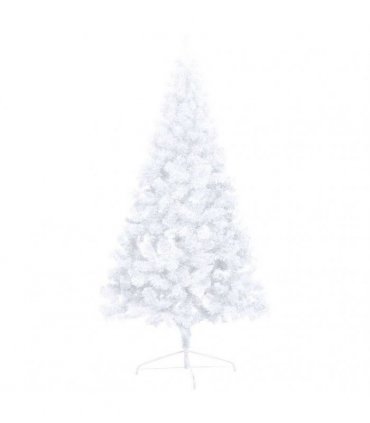 vidaXL Artificial Half Pre-lit Christmas Tree with Ball Set White 240 cm