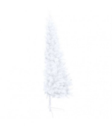 vidaXL Artificial Half Pre-lit Christmas Tree with Ball Set White 240 cm