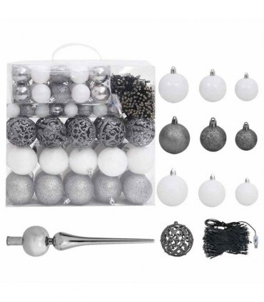 vidaXL Artificial Pre-lit Christmas Tree Ball Set 210 cm 910 Branches