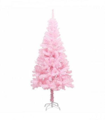 vidaXL Artificial Pre-lit Christmas Tree with Ball Set Pink 120 cm PVC