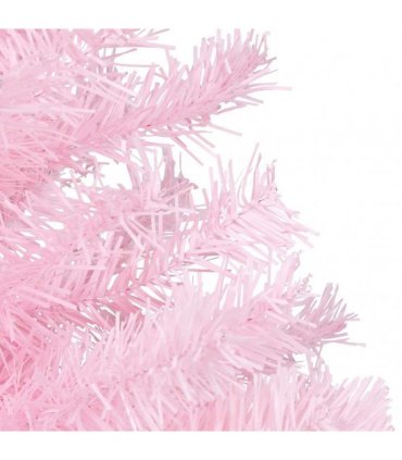 vidaXL Artificial Pre-lit Christmas Tree with Ball Set Pink 120 cm PVC