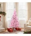 vidaXL Artificial Pre-lit Christmas Tree with Ball Set Pink 150 cm PVC