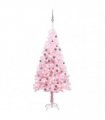 vidaXL Artificial Pre-lit Christmas Tree with Ball Set Pink 180 cm PVC