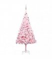 vidaXL Artificial Pre-lit Christmas Tree with Ball Set Pink 240 cm PVC