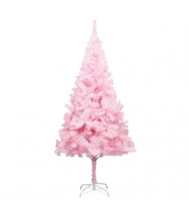 vidaXL Artificial Pre-lit Christmas Tree with Ball Set Pink 240 cm PVC