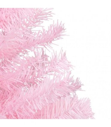 vidaXL Artificial Pre-lit Christmas Tree with Ball Set Pink 240 cm PVC