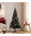 vidaXL Artificial Pre-lit Christmas Tree with Ball Set Black 120 cm PVC