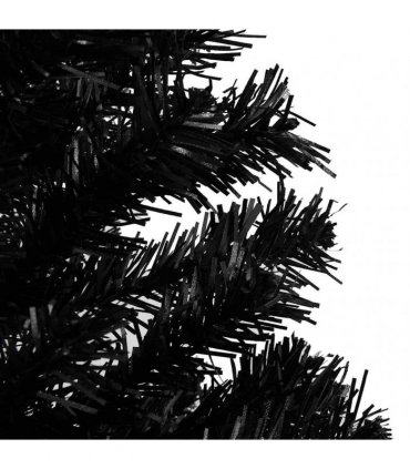 vidaXL Artificial Pre-lit Christmas Tree with Ball Set Black 150 cm PVC