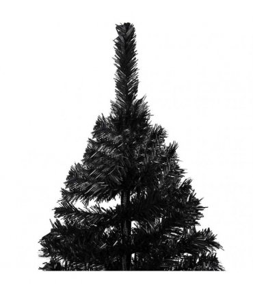 vidaXL Artificial Pre-lit Christmas Tree with Ball Set Black 240cm PVC