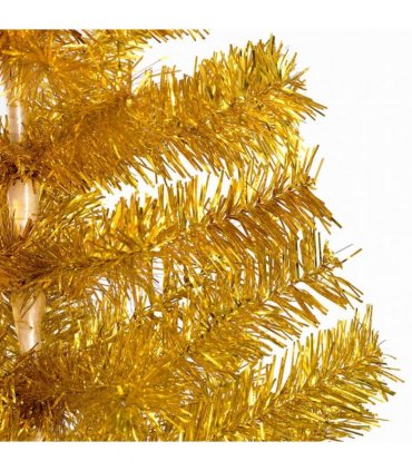 vidaXL Artificial Pre-lit Christmas Tree with Ball Set Gold 120 cm PET