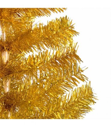 vidaXL Artificial Pre-lit Christmas Tree with Ball Set Gold 150 cm PET