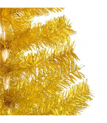 vidaXL Artificial Pre-lit Christmas Tree with Ball Set Gold 180 cm PET