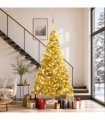 vidaXL Artificial Pre-lit Christmas Tree with Ball Set Gold 240 cm PET