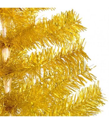 vidaXL Artificial Pre-lit Christmas Tree with Ball Set Gold 240 cm PET