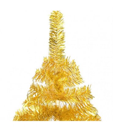 vidaXL Artificial Pre-lit Christmas Tree with Ball Set Gold 240 cm PET