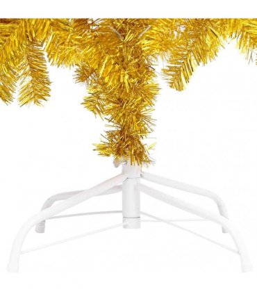 vidaXL Artificial Pre-lit Christmas Tree with Ball Set Gold 240 cm PET