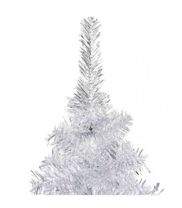 vidaXL Artificial Pre-lit Christmas Tree with Ball Set Silver 120 cm PET