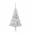 vidaXL Artificial Pre-lit Christmas Tree with Ball Set Silver 240 cm PET