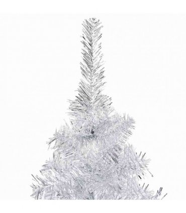 vidaXL Artificial Pre-lit Christmas Tree with Ball Set Silver 240 cm PET