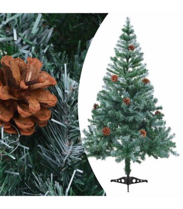 vidaXL Frosted Pre-lit Christmas Tree with Ball Set Pinecones 150 cm