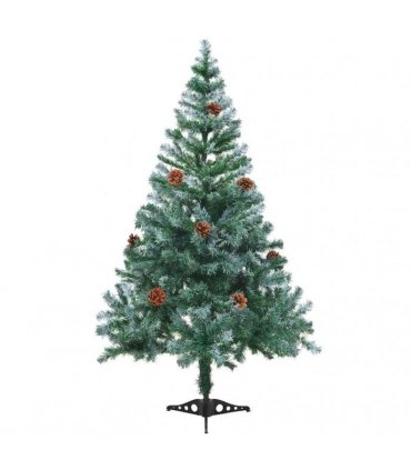 vidaXL Frosted Pre-lit Christmas Tree with Ball Set Pinecones 150 cm