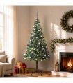 vidaXL Artificial Pre-lit Christmas Tree with Ball Set Pinecones 180 cm