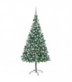 vidaXL Artificial Pre-lit Christmas Tree with Ball Set Pinecones 210cm