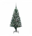 vidaXL Artificial Christmas Tree with LEDs&Ball Set&Pine Cones 180 cm