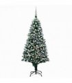 vidaXL Artificial Christmas Tree with LEDs&Ball Set&Pine Cones 210 cm