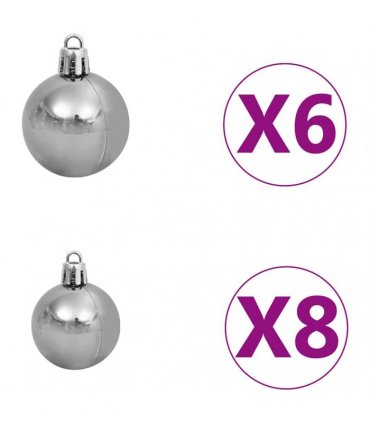 vidaXL Artificial Pre-lit Christmas Tree with Ball Set Green 180 cm PVC