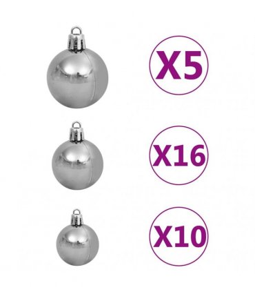 vidaXL Artificial Pre-lit Christmas Tree with Ball Set Green 210cm PVC