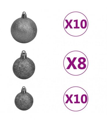vidaXL Artificial Pre-lit Christmas Tree with Ball Set White 180cm PVC