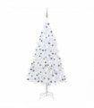 vidaXL Artificial Pre-lit Christmas Tree with Ball Set White 240 cm