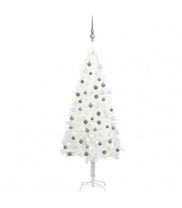 vidaXL Artificial Pre-lit Christmas Tree with Ball Set White 120 cm