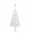 vidaXL Artificial Pre-lit Christmas Tree with Ball Set White 150 cm