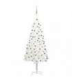 vidaXL Artificial Pre-lit Christmas Tree with Ball Set White 210 cm