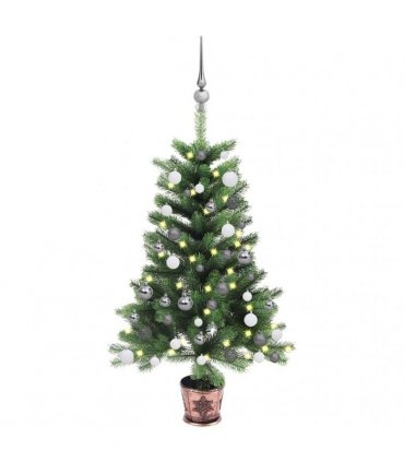 vidaXL Artificial Pre-lit Christmas Tree with Ball Set 65 cm Green