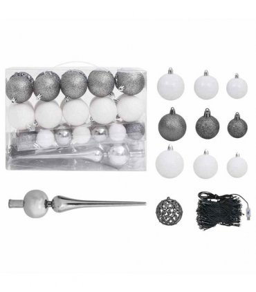 vidaXL Artificial Pre-lit Christmas Tree with Ball Set 65 cm Green