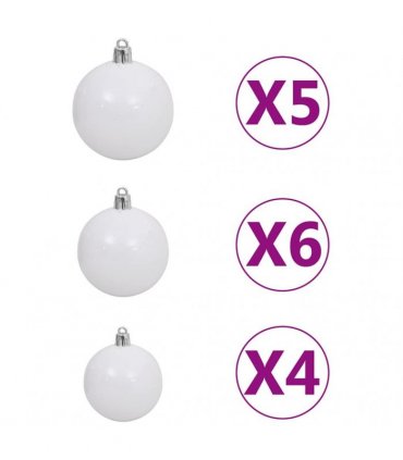 vidaXL Artificial Pre-lit Christmas Tree with Ball Set 65 cm Green