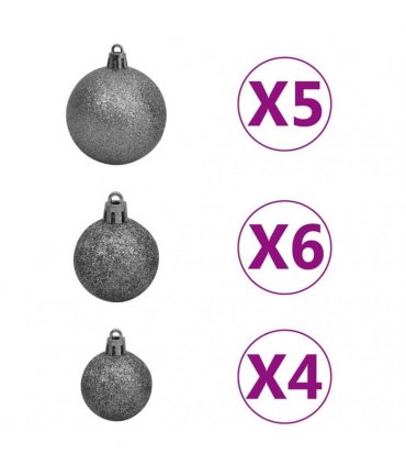 vidaXL Artificial Pre-lit Christmas Tree with Ball Set 180 cm Green