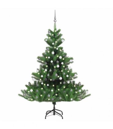vidaXL Nordmann Fir Artificial Christmas Tree LED&Ball Set Green 180cm