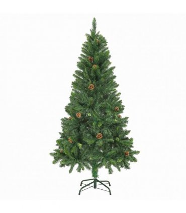 vidaXL Artificial Pre-lit Christmas Tree with Pine Cones Green 150 cm