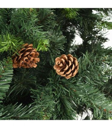 vidaXL Artificial Pre-lit Christmas Tree with Pine Cones Green 150 cm