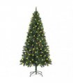 vidaXL Artificial Pre-lit Christmas Tree with Pine Cones Green 180 cm