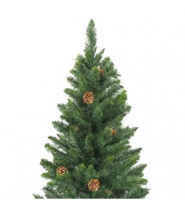 vidaXL Artificial Pre-lit Christmas Tree with Pine Cones Green 180 cm
