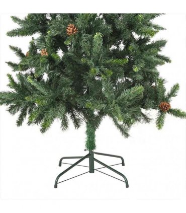 vidaXL Artificial Pre-lit Christmas Tree with Pine Cones Green 180 cm