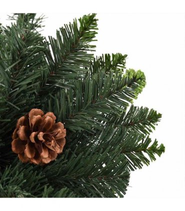 vidaXL Artificial Pre-lit Christmas Tree with Pine Cones Green 180 cm