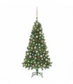 vidaXL Artificial Pre-lit Christmas Tree with Ball Set&Pine Cones 150 cm