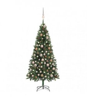 vidaXL Artificial Pre-lit Christmas Tree Ball Set&Pine Cones 180 cm