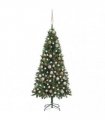 vidaXL Artificial Pre-lit Christmas Tree Ball Set&Pine Cones 180 cm